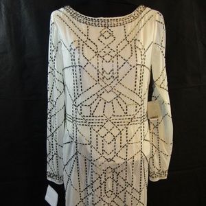 PLATINUM LAUNDRY-SHELLI SEGAL White Beaded Dress